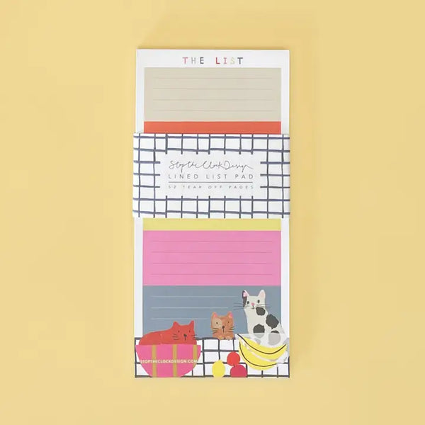 LIST02 Cats Lined Pad By Stop The Clock Design