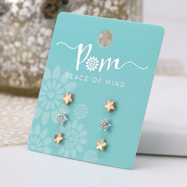 03225 Star Stud Earrings Set By Pom
