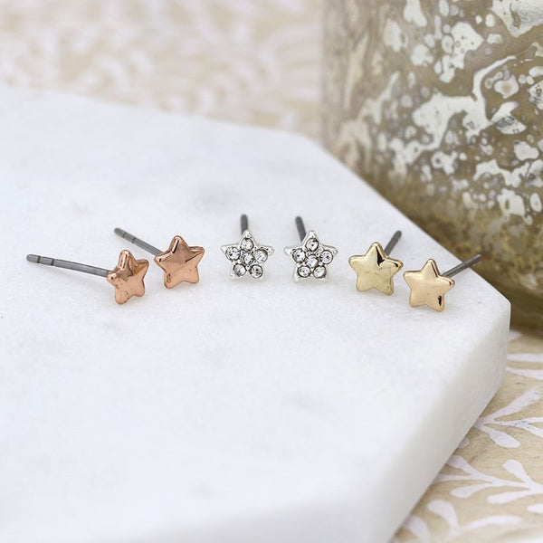 03225 Star Stud Earrings Set By Pom