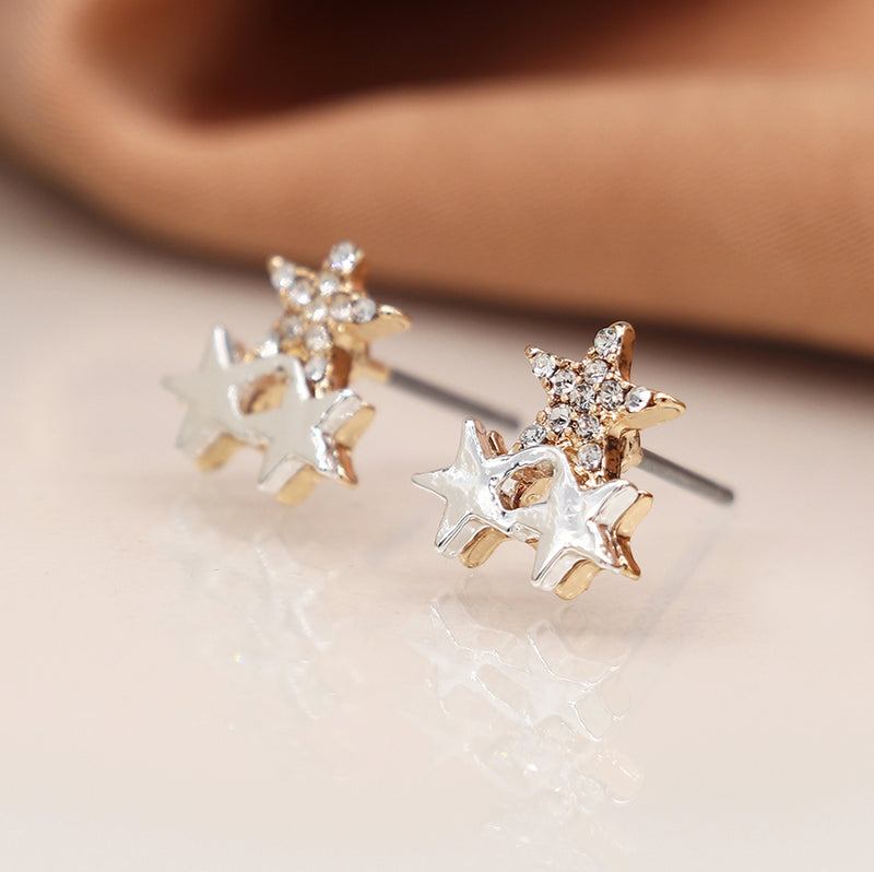 04183 Triple Star Earrings