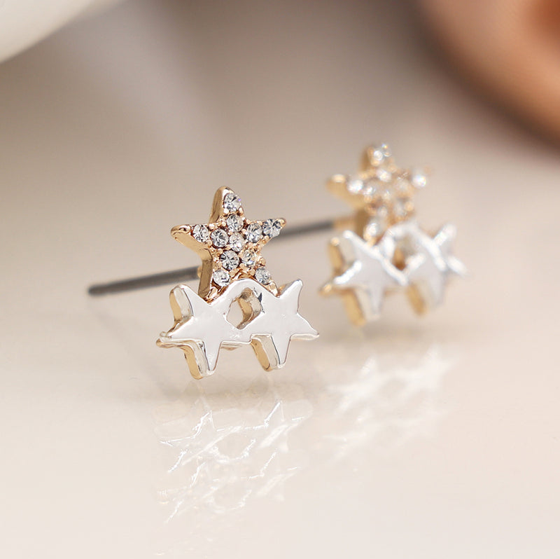 04183 Triple Star Earrings