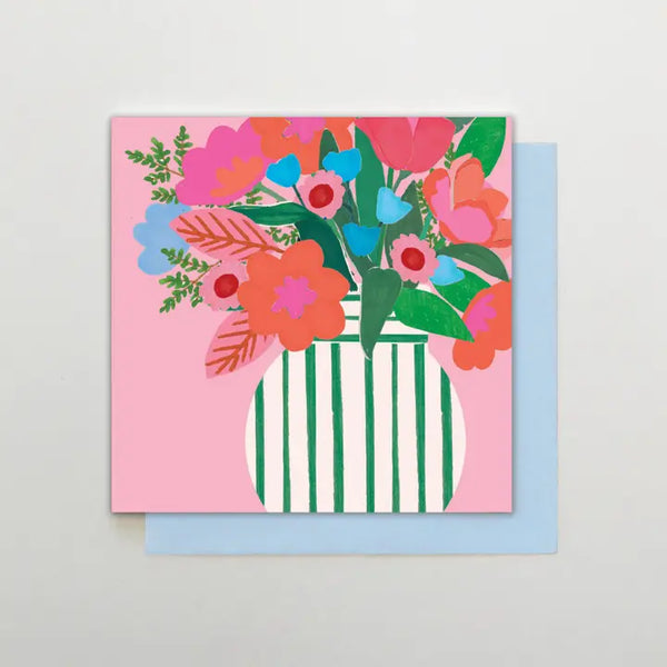 AC17 Green Stripe Vase Card