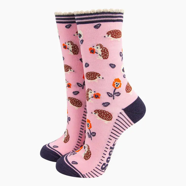 4453HEDGPI  Hedgehog Bamboo Socks (UK 3-7)