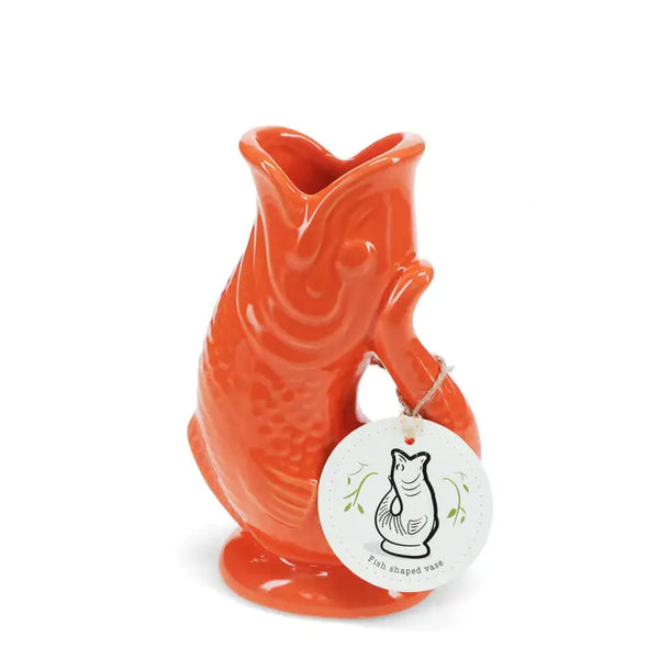 Orange Ceramic Fish Jug By Rex London
