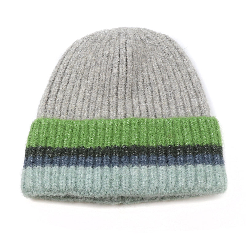 40709 Grey Ribbed Beanie Hat by POM
