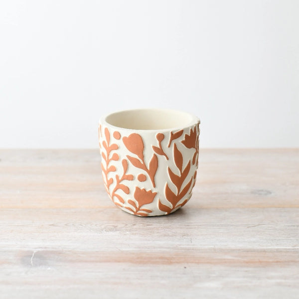 Orange Leaf Pattern Planter By Gainsborough Giftware