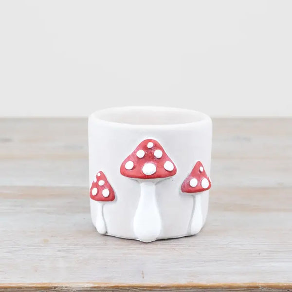 Small White Mushroom Planter By Gainsborough Giftware