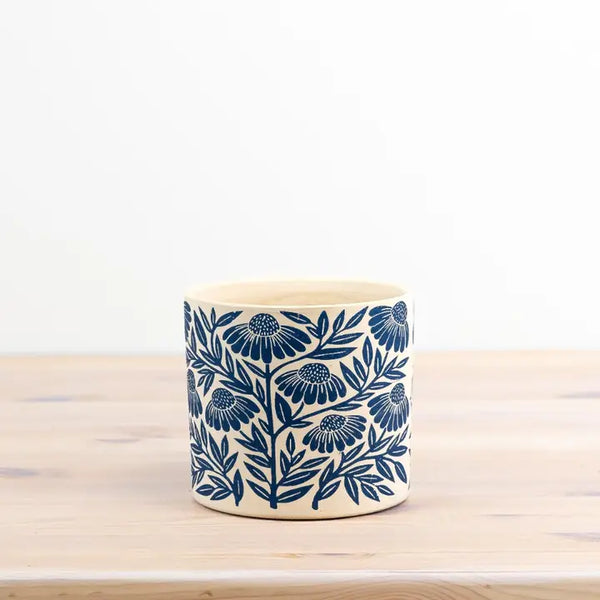 Blue Flower Planter By Gainsborough Giftware