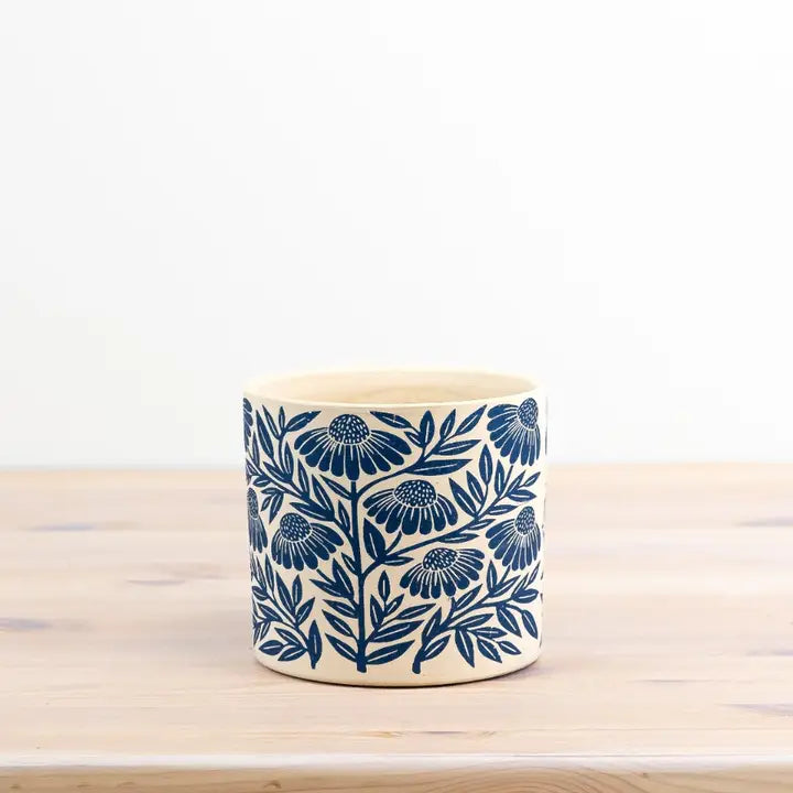 Blue Flower Planter By Gainsborough Giftware