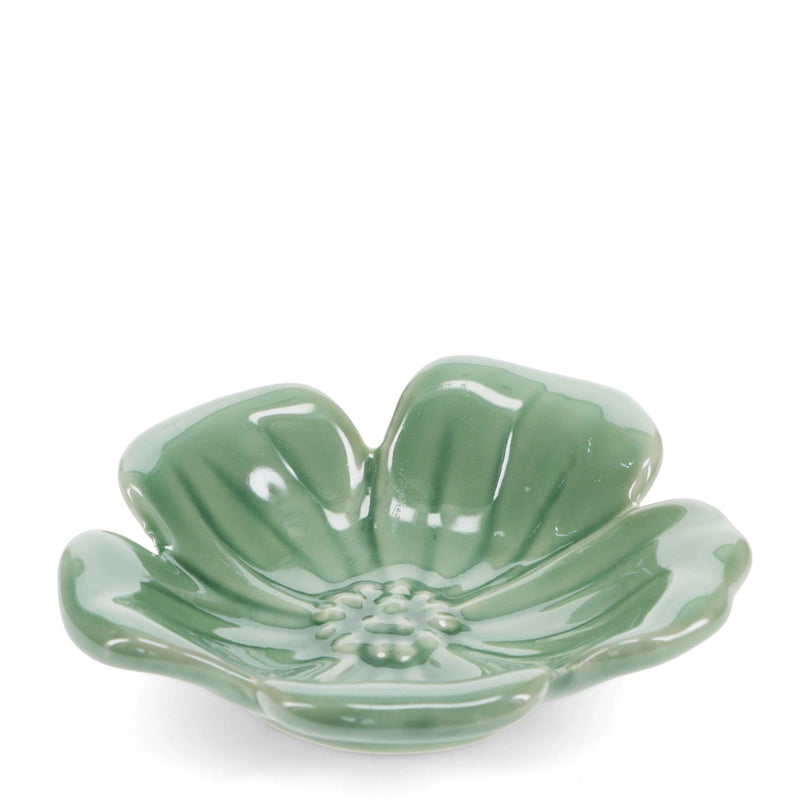 Green Flower Trinket Dish By Rex London