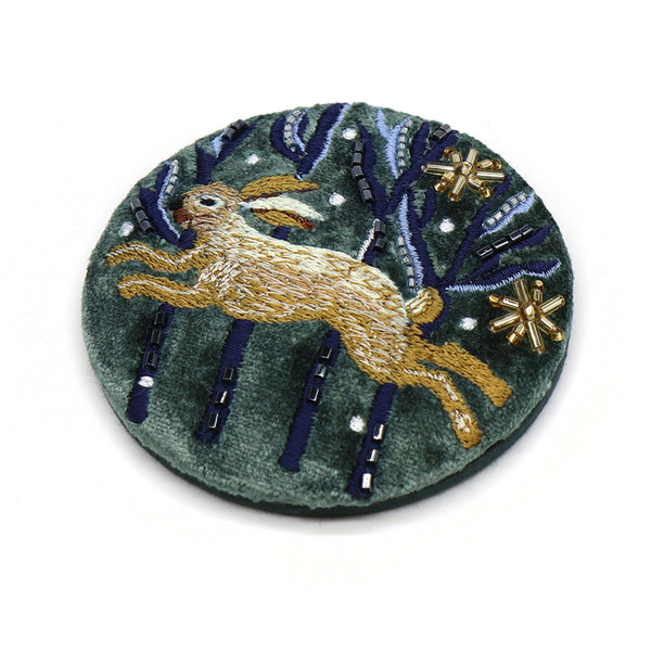 81713 Green Leaping Hare Mirror By POM