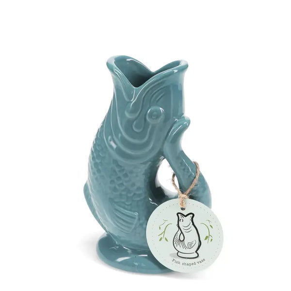 Blue Ceramic Fish Jug By Rex London