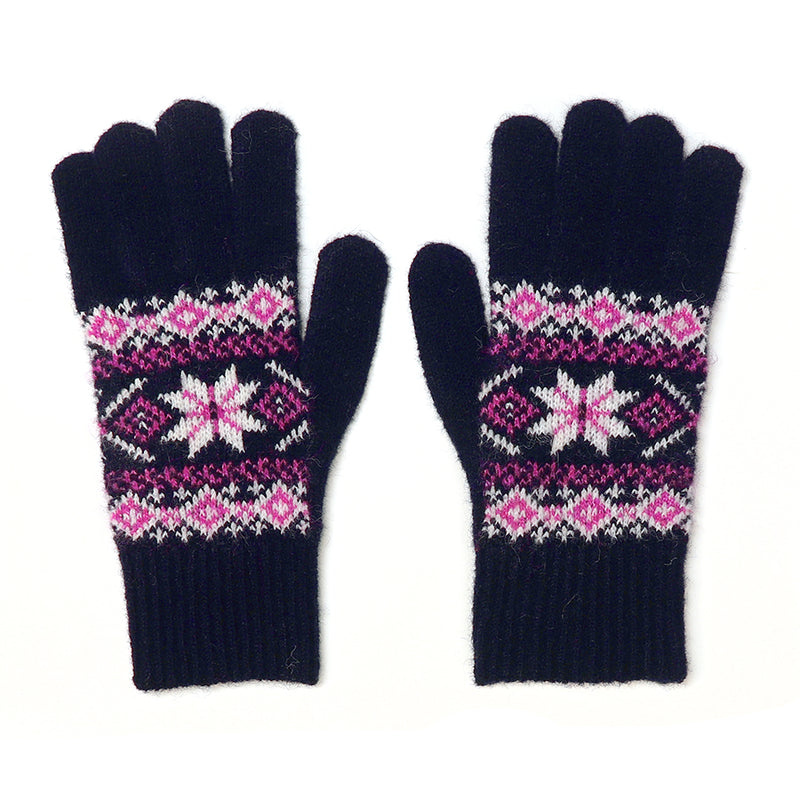 90271 Navy Star Flower Gloves By Pom