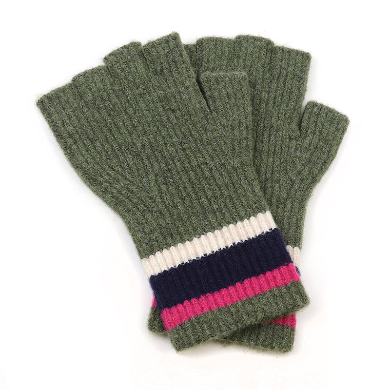 90277 Khaki Fingerless Gloves By Pom