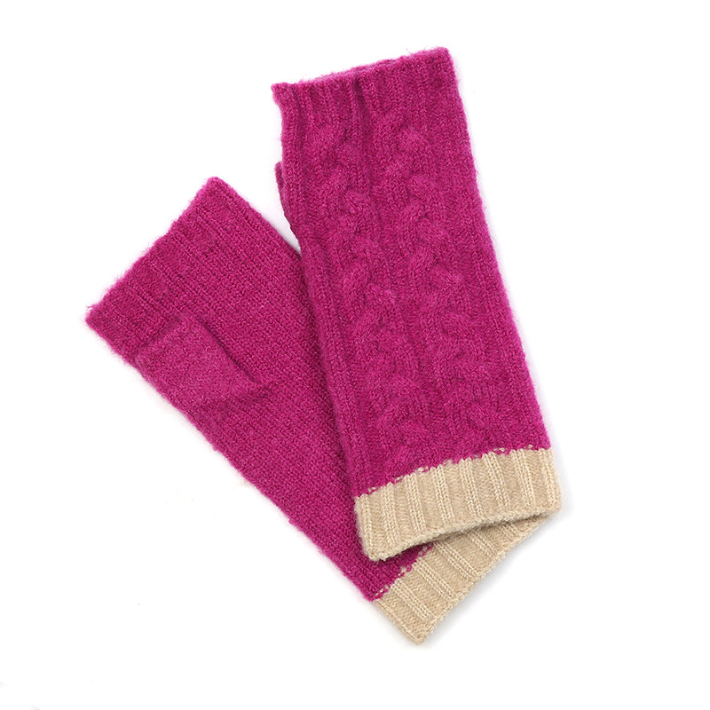 90283 Bright Magenta Wrist Warmer Gloves By Pom