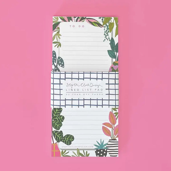 LIST04 Plants Lined Pad By Stop The Clock Design