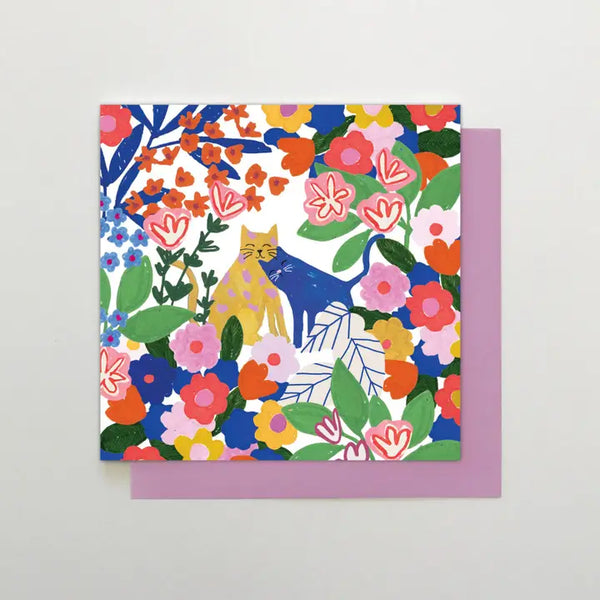 AC07 Cats In Flowers Card