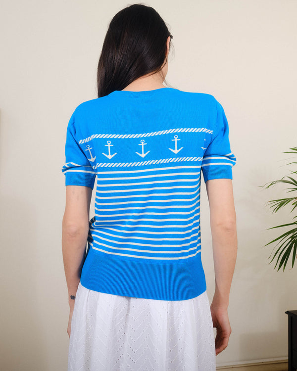 Anchors S/S Crew in Methyl Blue