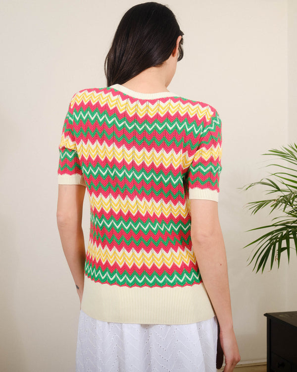 Chevron S/S in Pristine White