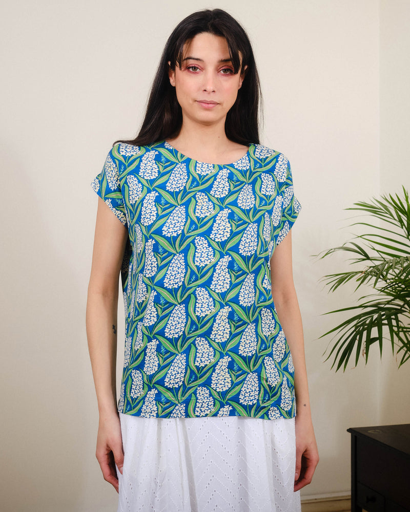 Frankie Top in Buddleia Print