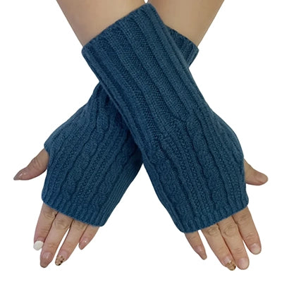 GF-7441-I Denim Cosy Long Knitted Wrist Warmer Gloves