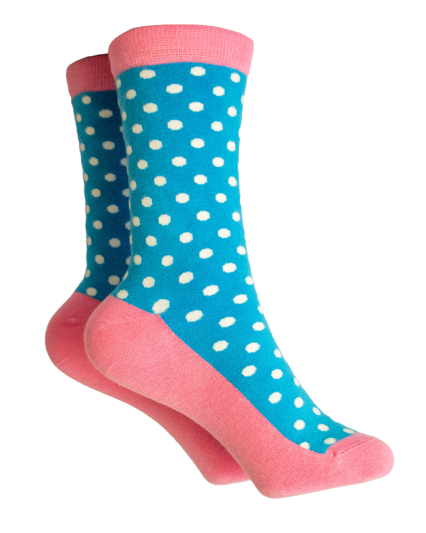 PVSOK0012 Blue Polka Socks (UK 3-7)