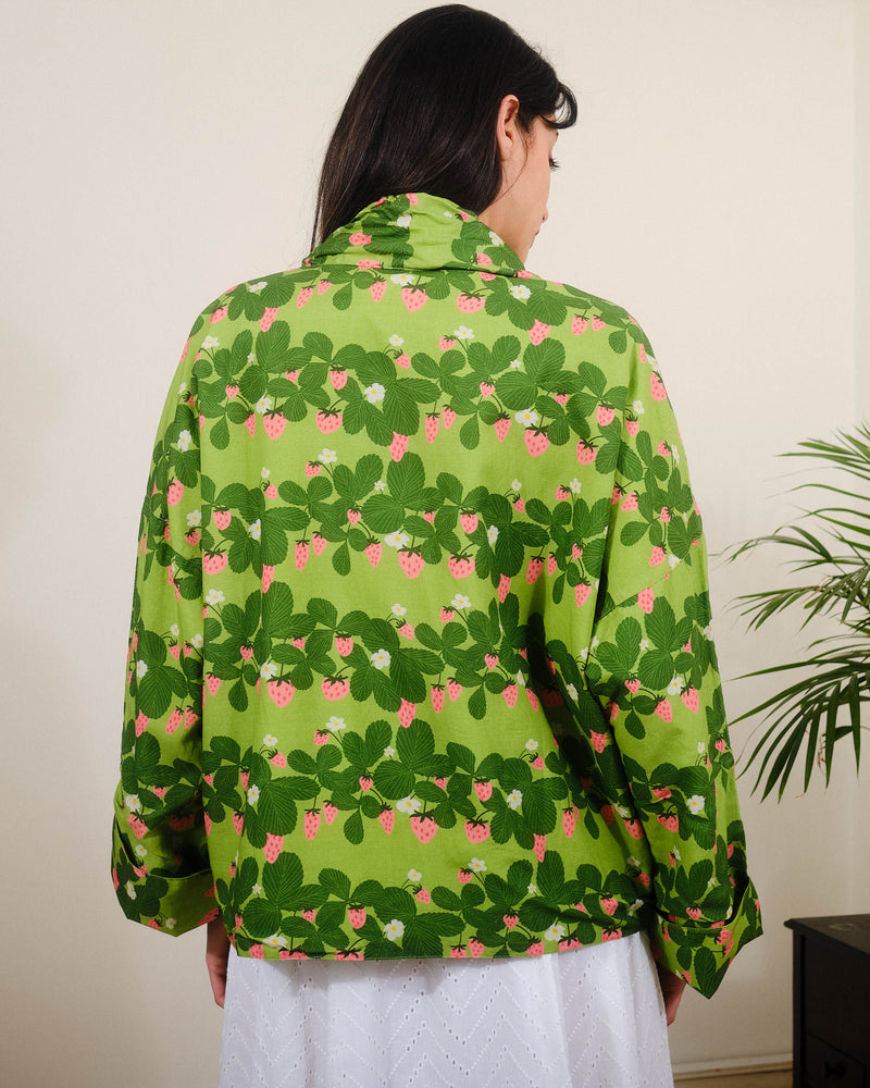 Kimono in Strawberry Picking Print