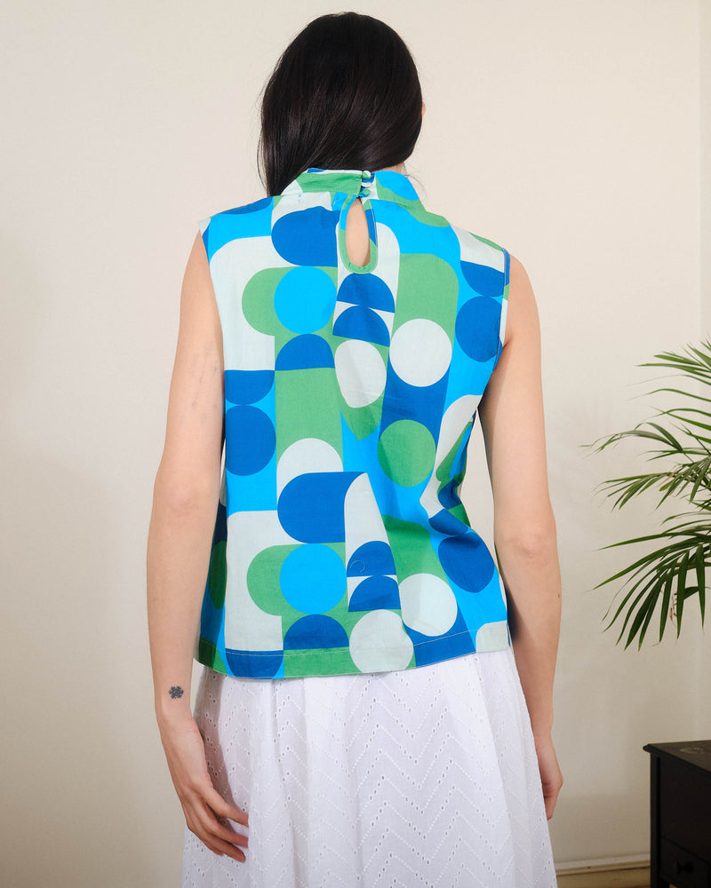 Nikki Top in Bauhaus Print