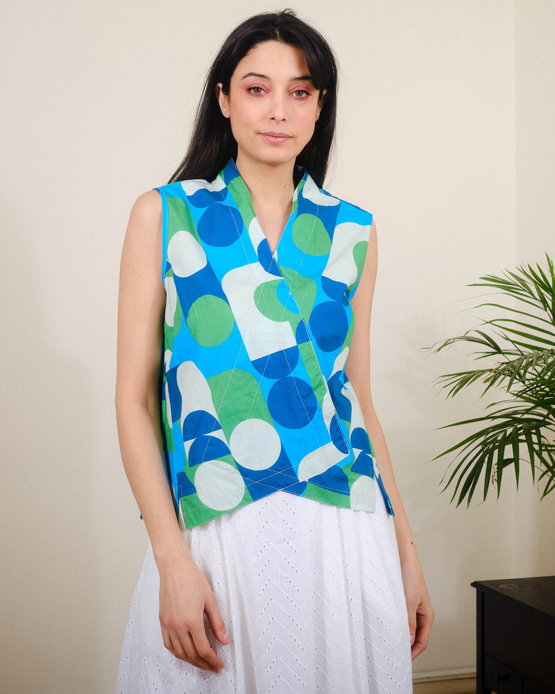 Nikki Top in Bauhaus Print