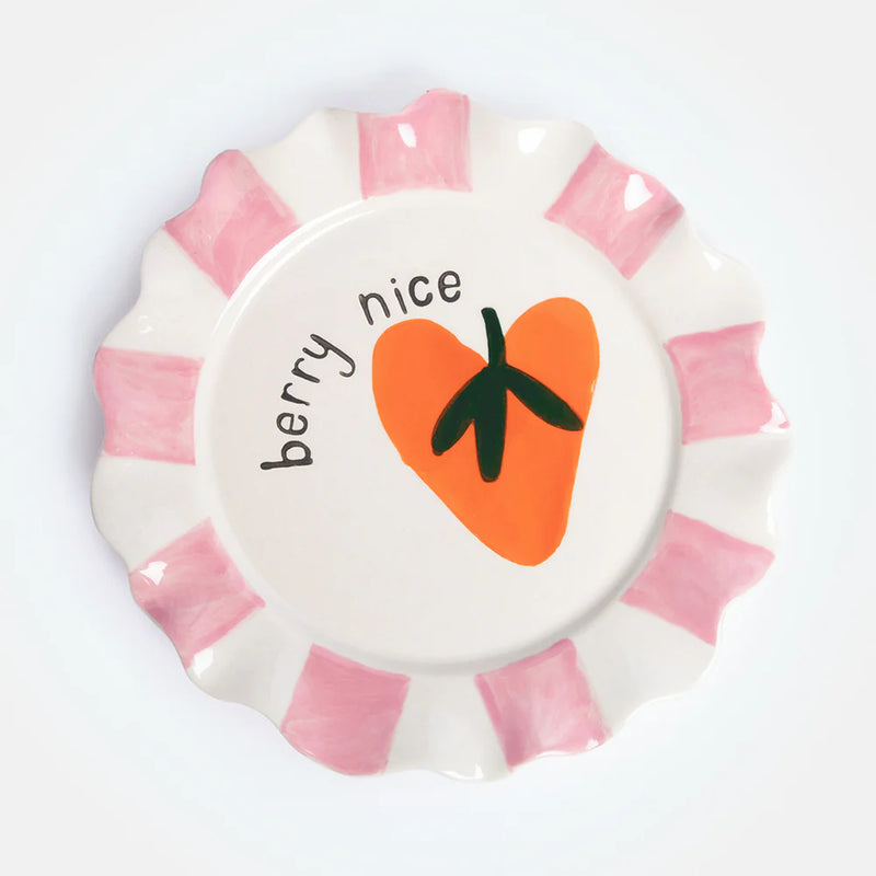 Berry Nice Heart Plate By Caroline Gardner