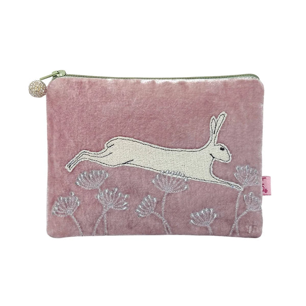 PU269 Dusky Pink Leaping Hare Purse By Lua