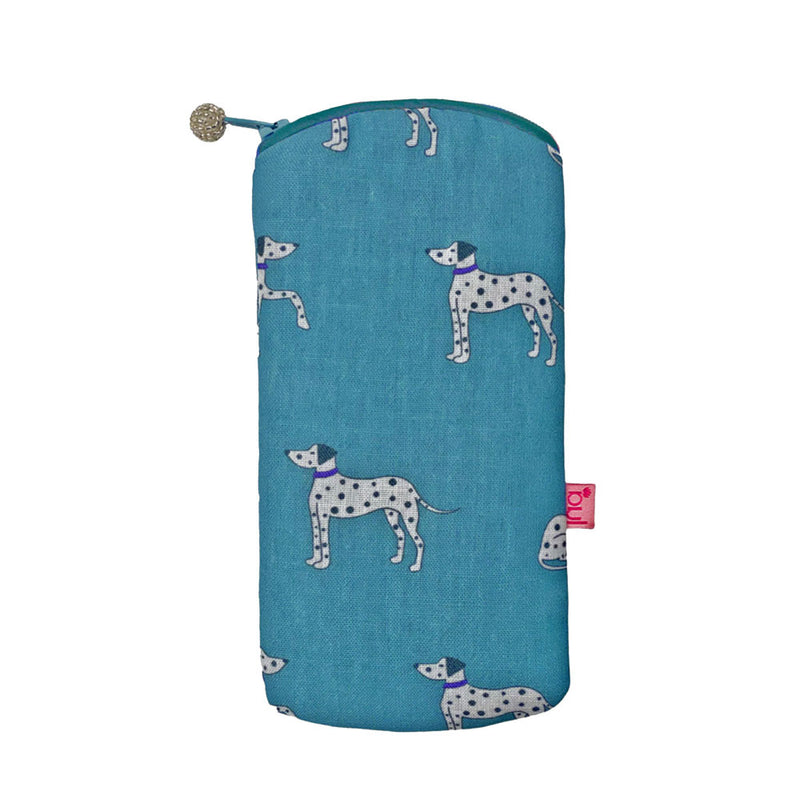PU391 Denim Dalmatian Zipped Glasses Purse By Lua