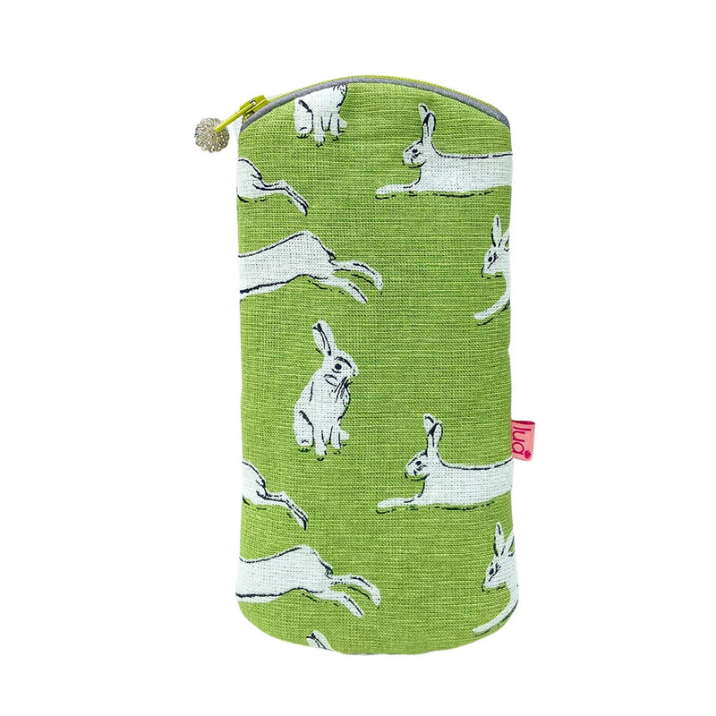 PU391 Lime Hare Zipped Glasses Purse By Lua