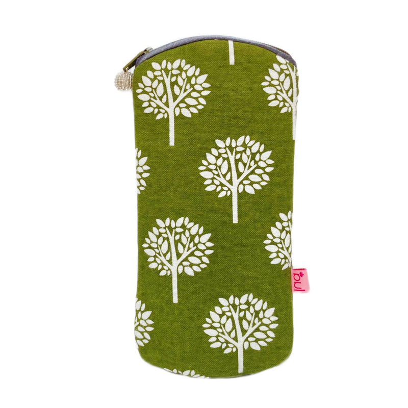 PU391 Green Tree Zipped Glasses Purse By Lua
