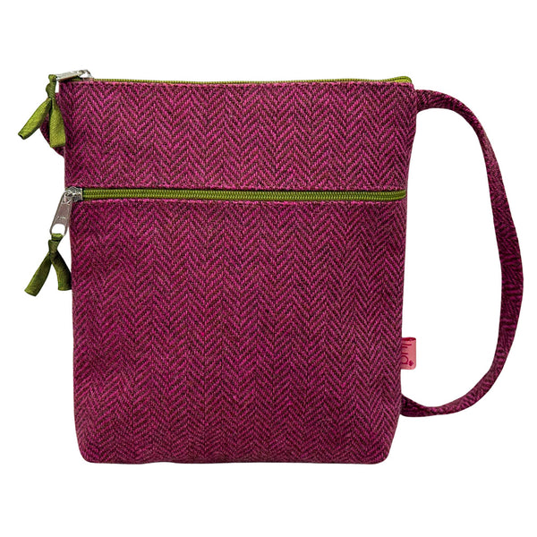 PU397 Pink Herringbone Cross Body Purse By Lua