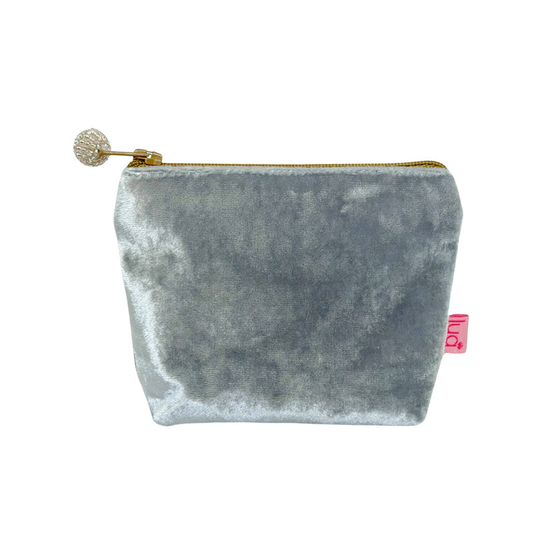 PU415 Icy Grey Velvet Mini Purse By Lua