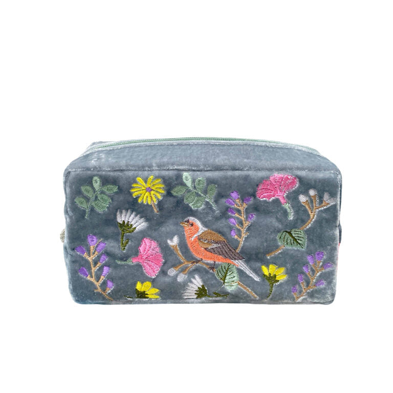 PU437 Finch and Flower Cosmetic Purse By Lua