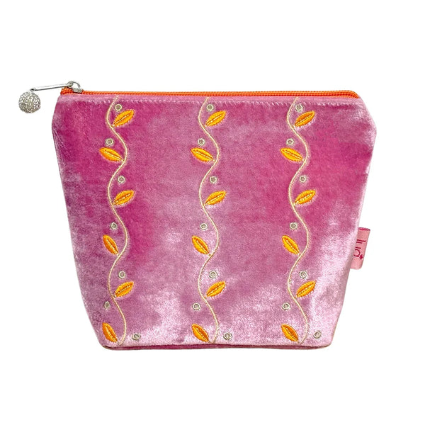 PU439 Flamingo Pink Leafy Small Cosmetic Purse By Lua