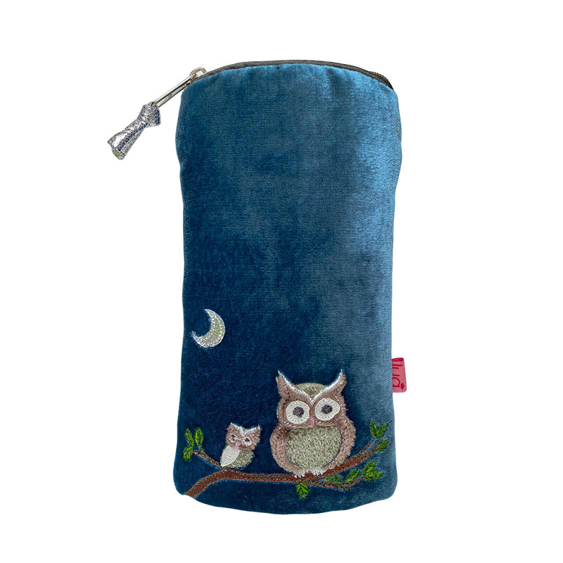 PU491 Owl Velvet Glasses Purse By Lua