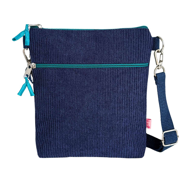 PU918 Navy Cord Cross Body Purse By Lua