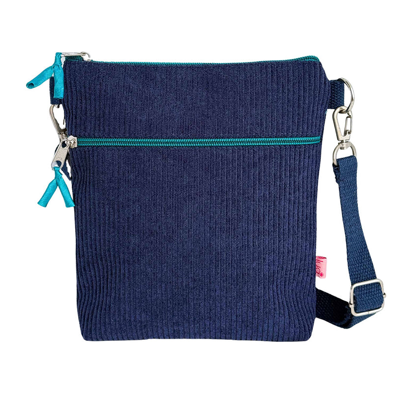 PU918 Navy Cord Cross Body Purse By Lua