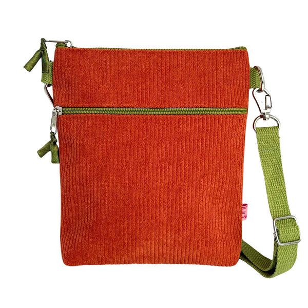 PU918 Bright Orange Cord Cross Body Purse By Lua
