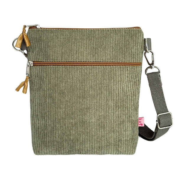 PU918 Light Green Cord Cross Body Purse By Lua