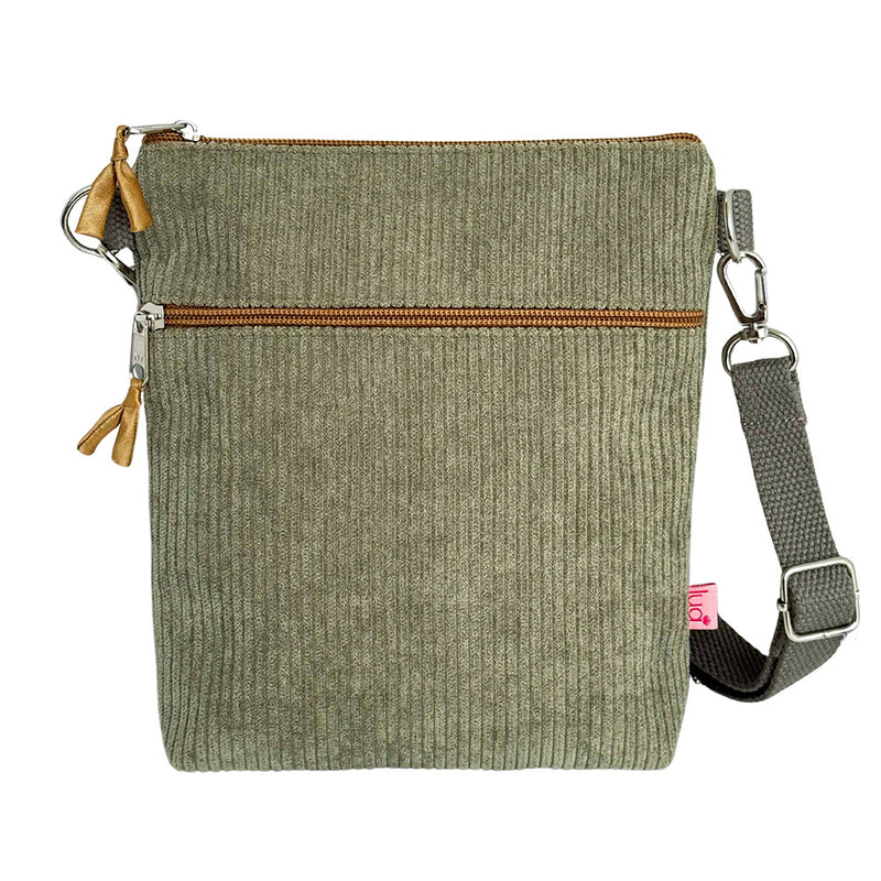 PU918 Light Green Cord Cross Body Purse By Lua