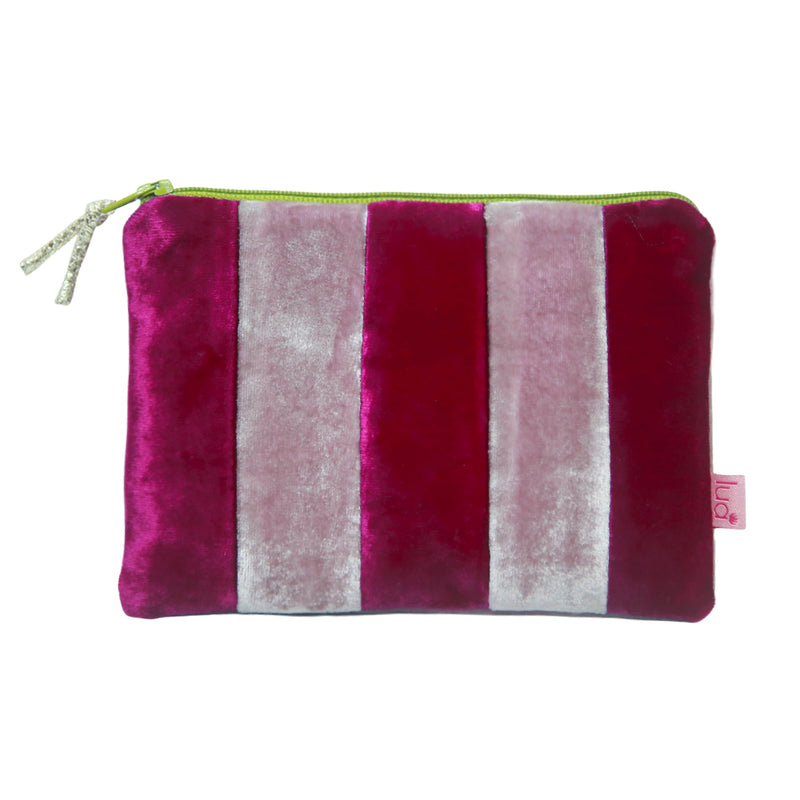 PU964 Dark Fuchsia Striped Purse By Lua