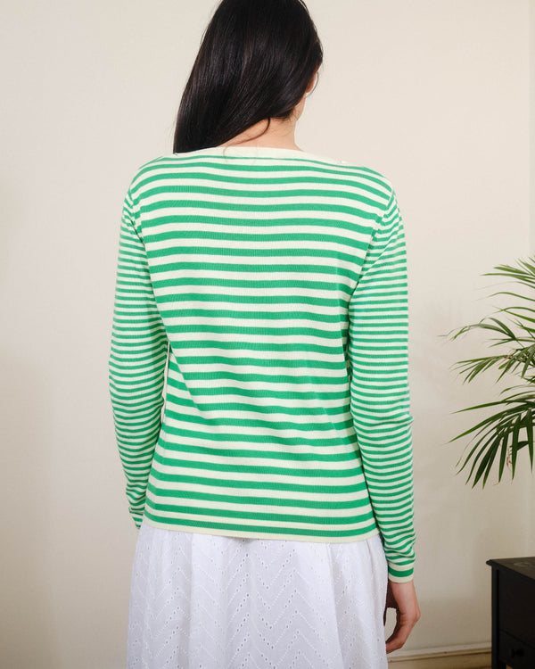 Sailor Sam Sweater in Fern Green / White