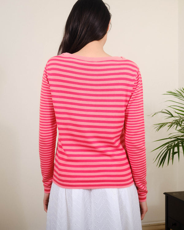 Sailor Sam Sweater in Hibiscus / Strawberry