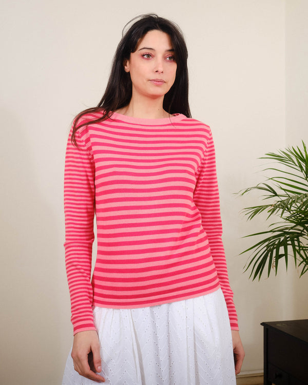 Sailor Sam Sweater in Hibiscus / Strawberry