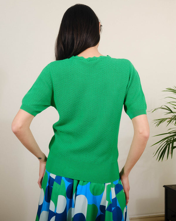 Scallop Neck S/S in Fern Green