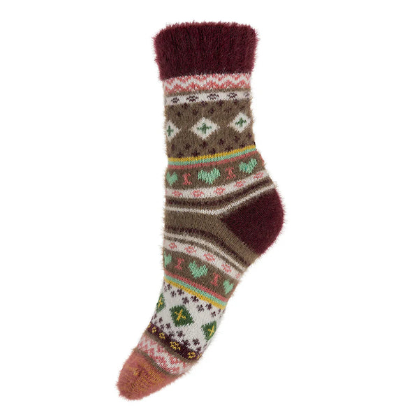 WS538 Pretty Purple Heeled Wool Blend Socks (UK4-7)